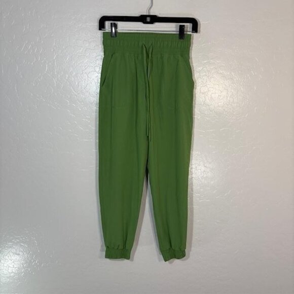 Albion Jogger Pants Womens XS Petite Green Elastic Waist Cuffed Pockets Athletic - Picture 1 of 8